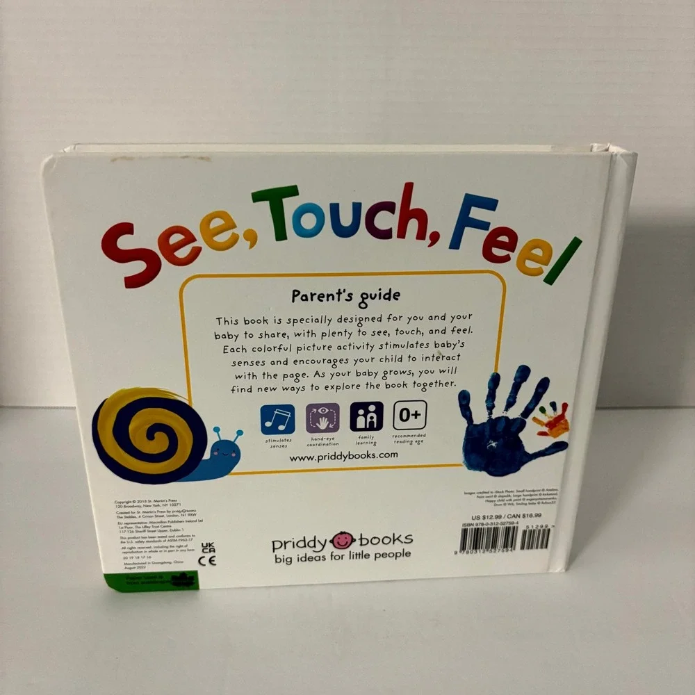 Priddy Books See Touch Feel First Sensory Board Book for Babies Toddler Book